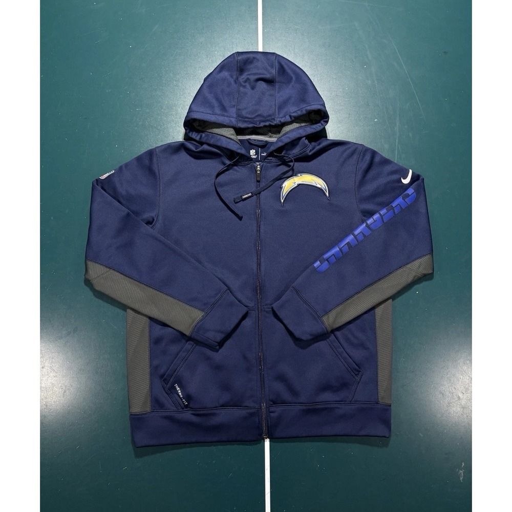 Nike Los Angeles Chargers On Field Full Zip Jacket Men's Medium Blue Therma-Fit